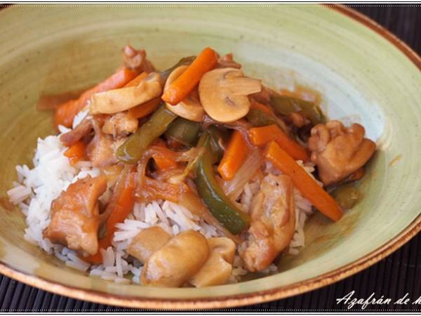 Arroz Basmati con pollo y verduras