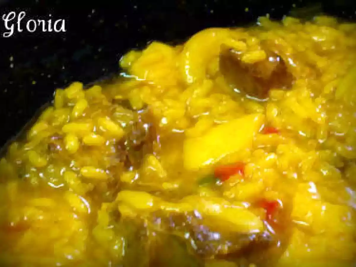 Arroz caldoso con costilla y sepia