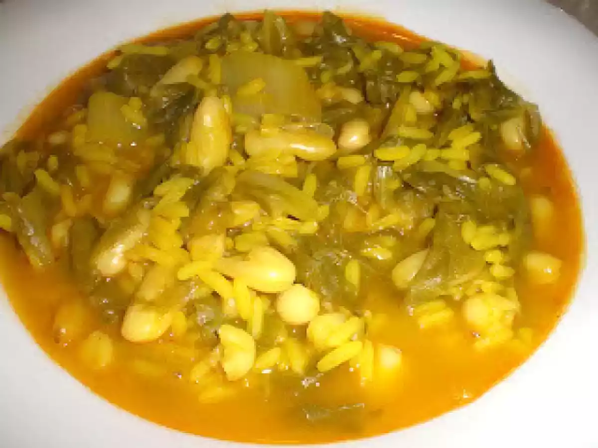 ARROZ CALDOSO CON JUDIAS Y ACELGAS