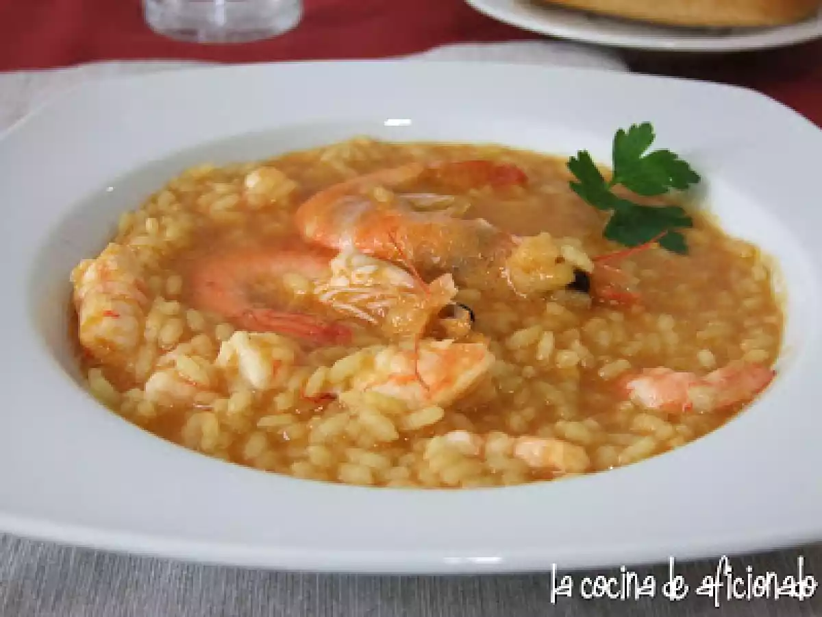 Arroz caldoso con langostinos