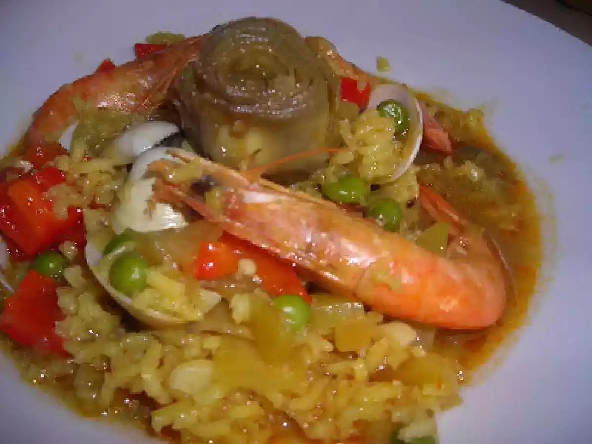 Arroz caldoso con langostinos y almejas - foto 2