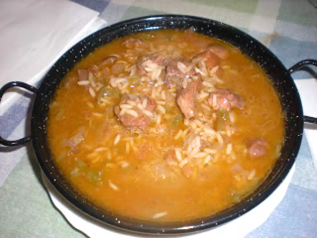 Arroz caldoso con paletilla de cerdo