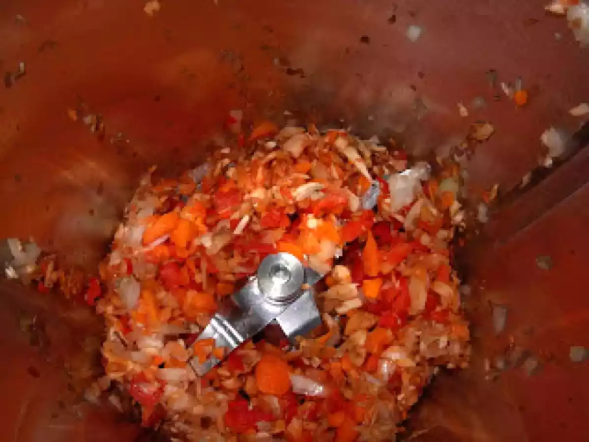 Arroz caldoso con verduras y gambas en Thermomix