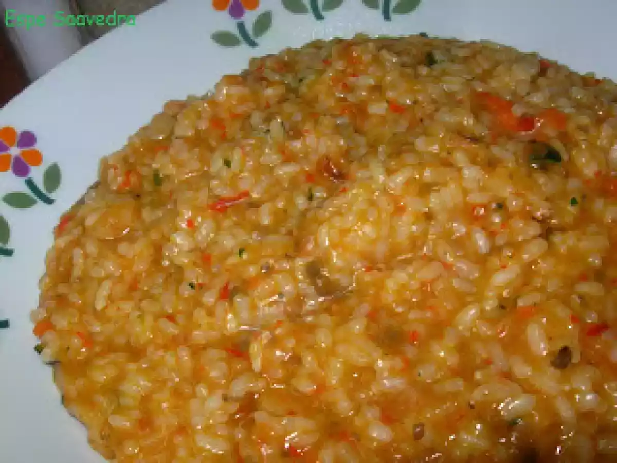 Arroz caldoso con verduras y gambas en Thermomix - foto 2