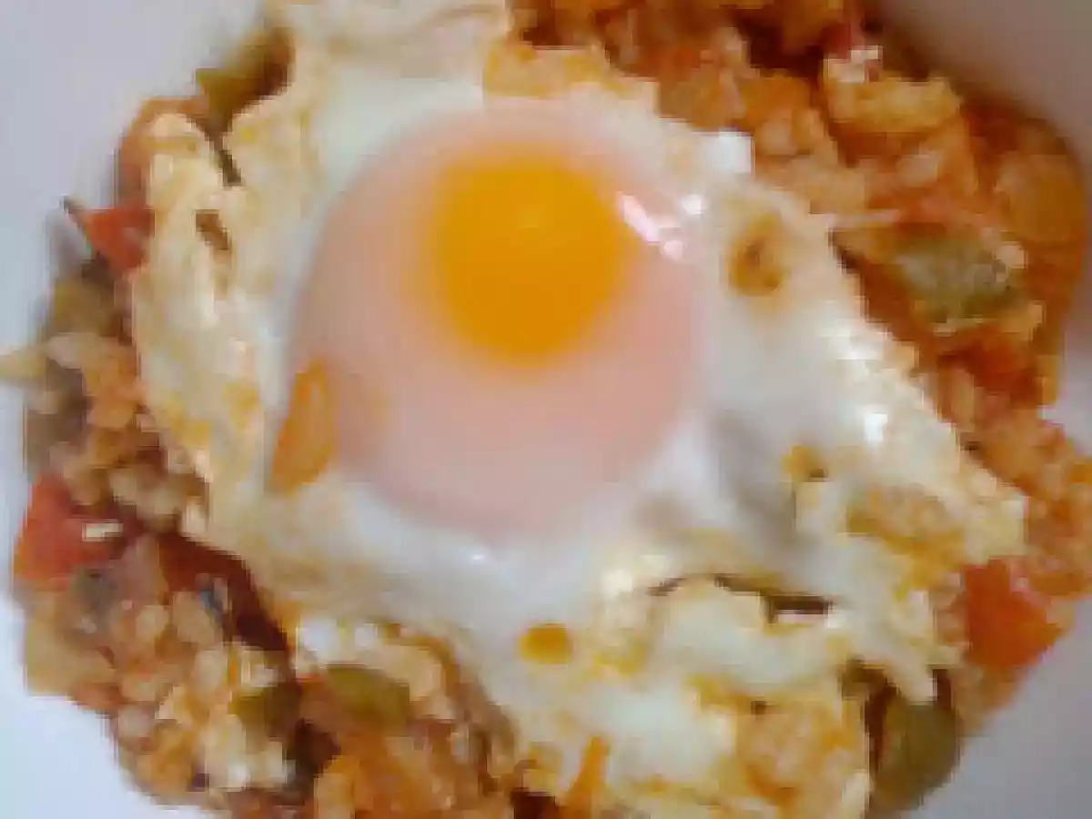 Arroz con bacalao y huevo