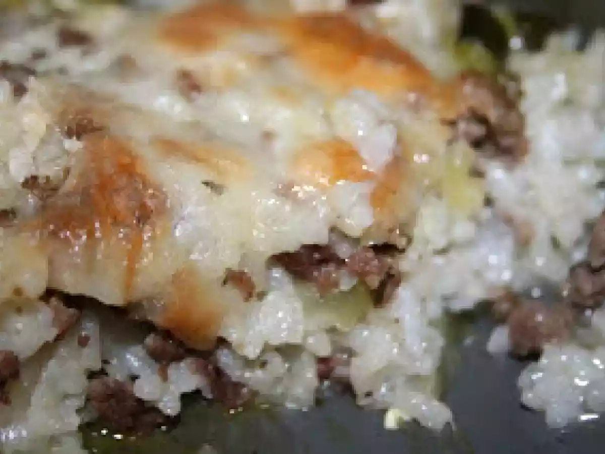 Arroz con calabacin al horno