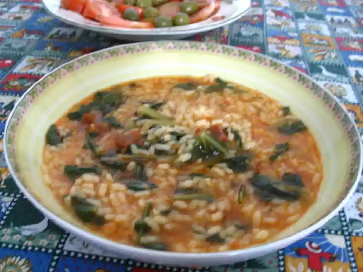ARROZ CON CALDO DE COCIDO Y ACELGAS