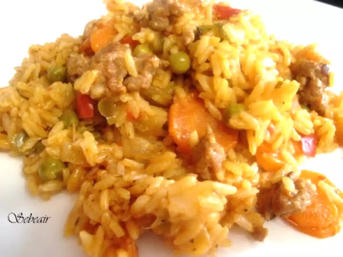 ARROZ CON CARNE PICADA Y VERDURAS AL CHIMICHURRI (fussioncook)