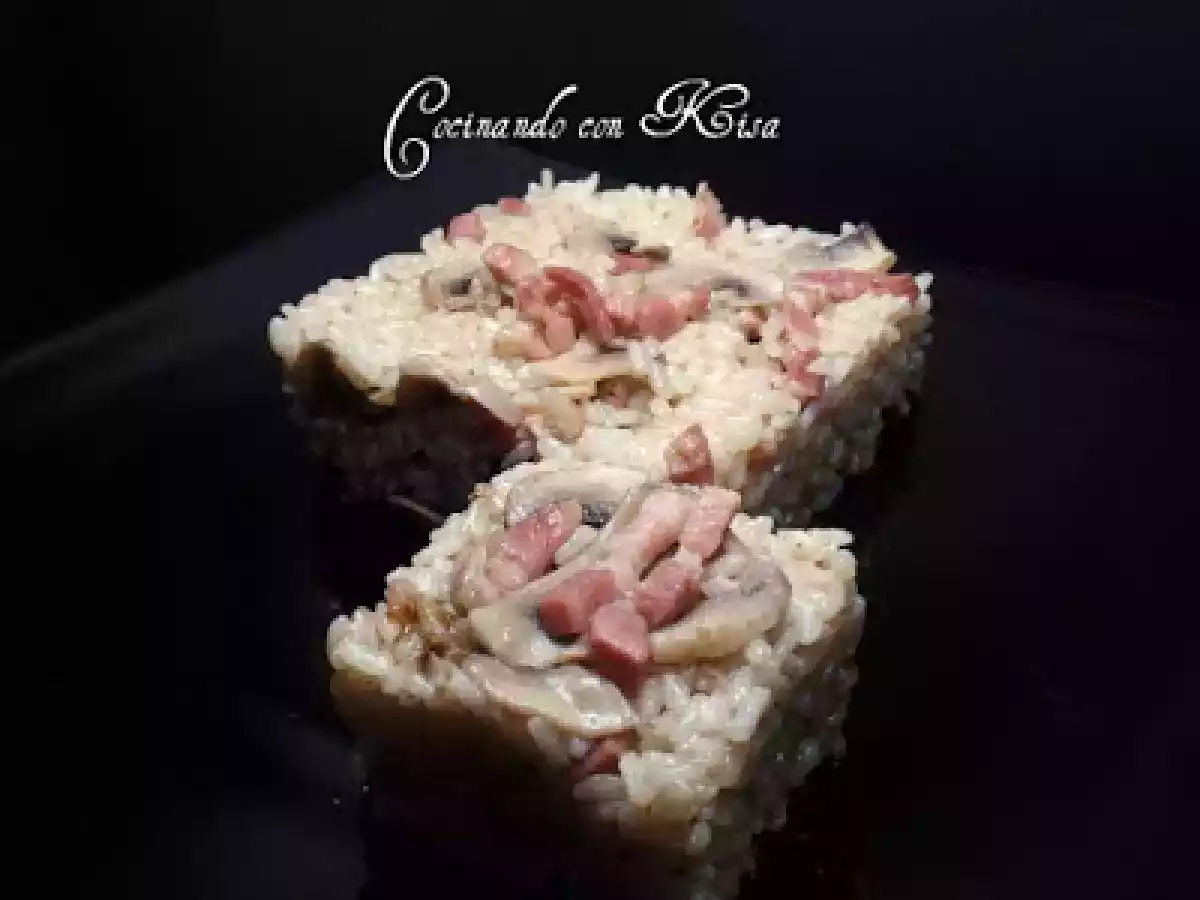 Arroz con Champiñones y beicon a las 4 Pimientas (fussioncook)