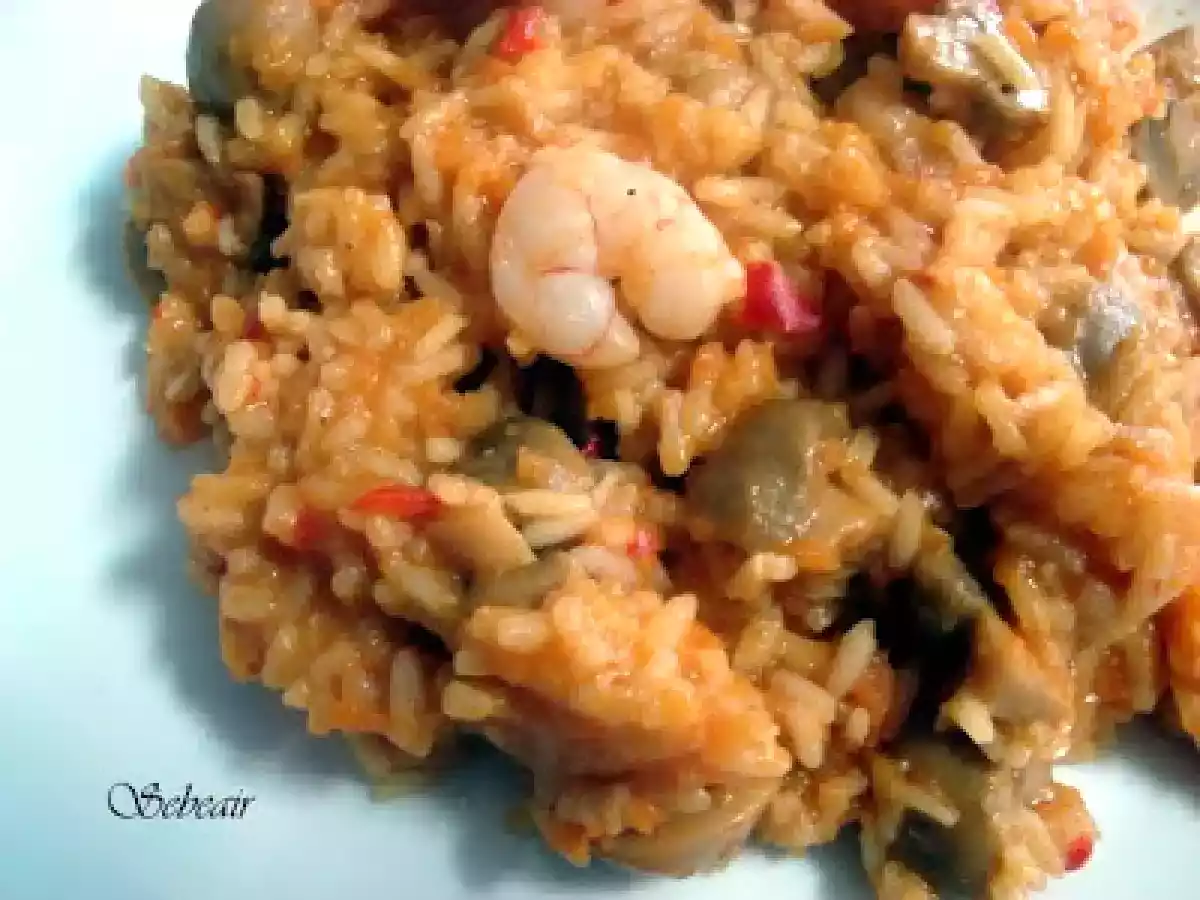 ARROZ CON CHAMPIÑONES Y GAMBAS (thermomix)