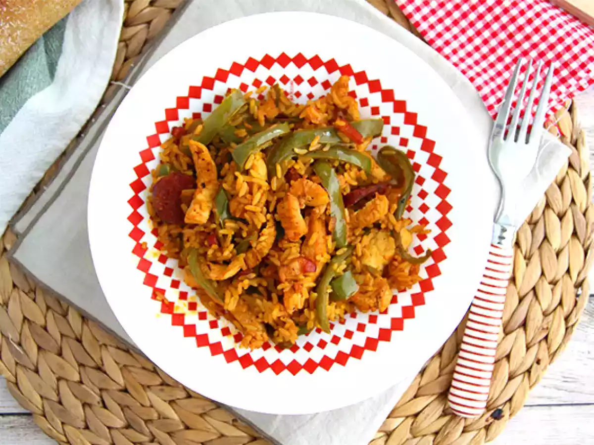 Arroz con chorizo y azafrán (en olla express) - foto 3