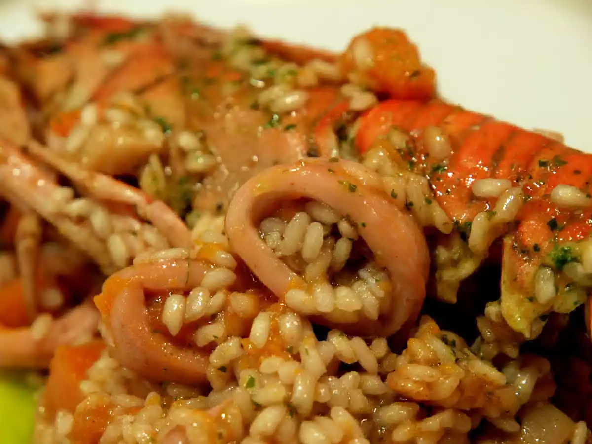 Arroz con cigalas, calamares y calabaza - foto 2