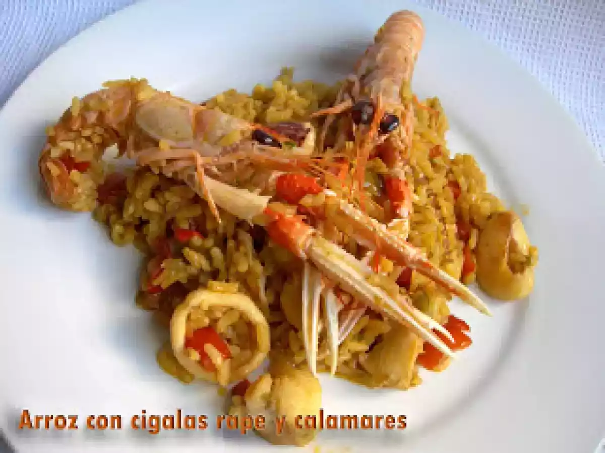 Arroz con cigalas y rape