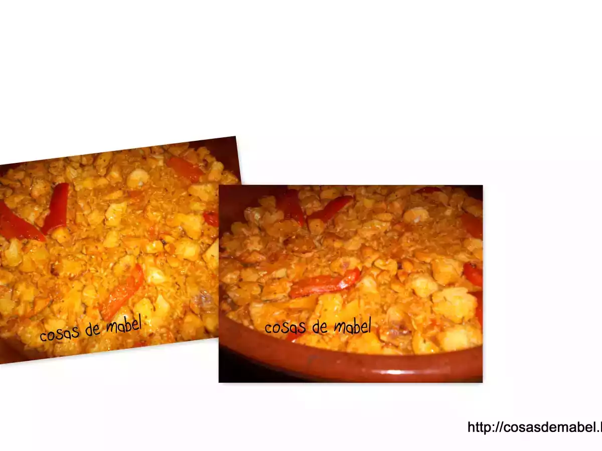 Arroz con coliflor preparado al horno