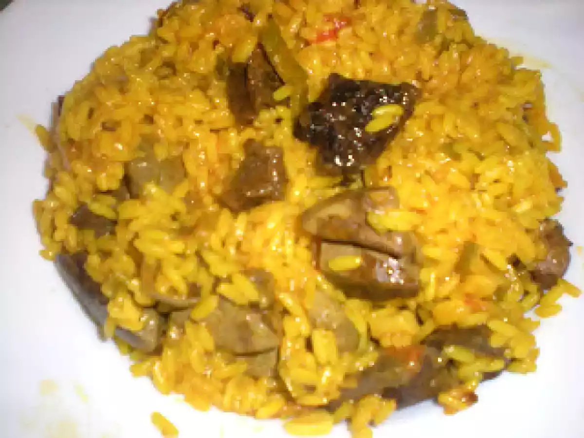 Arroz con higado de cochinillo