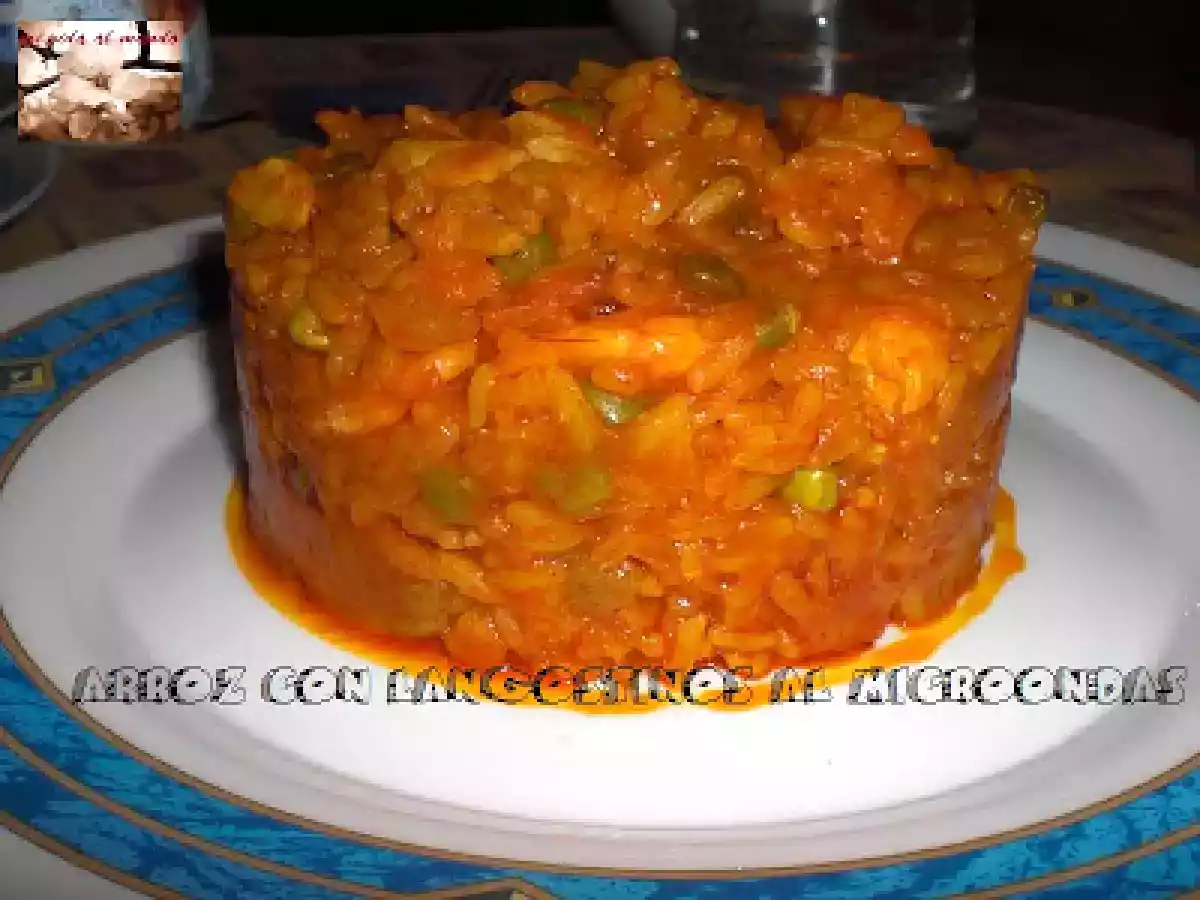 ARROZ CON LANGOSTINOS AL MICROONDAS
