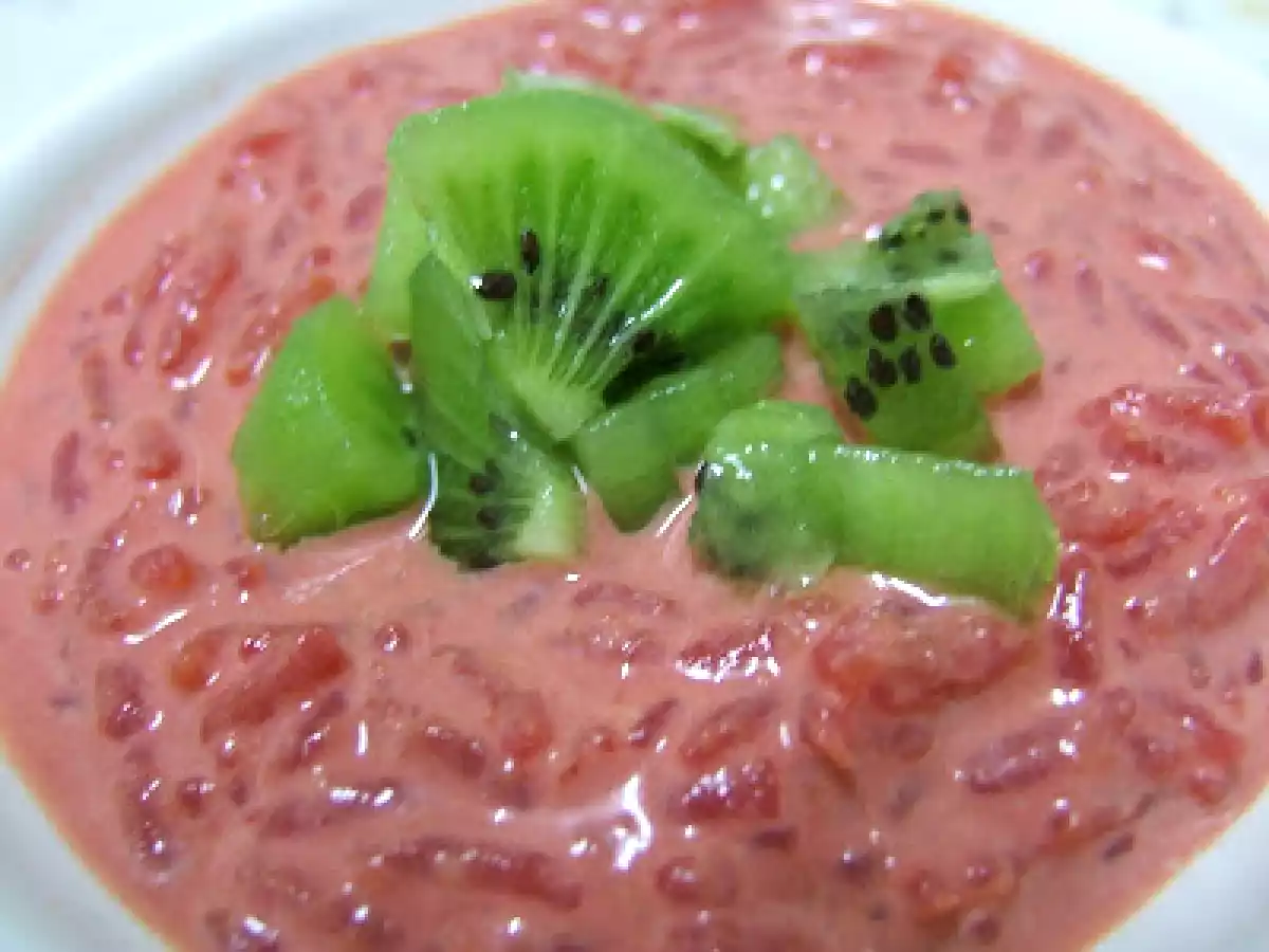 Arroz con leche rosado