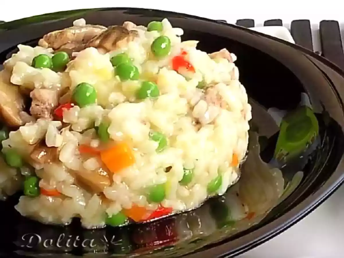 Arroz con lomo y verduras