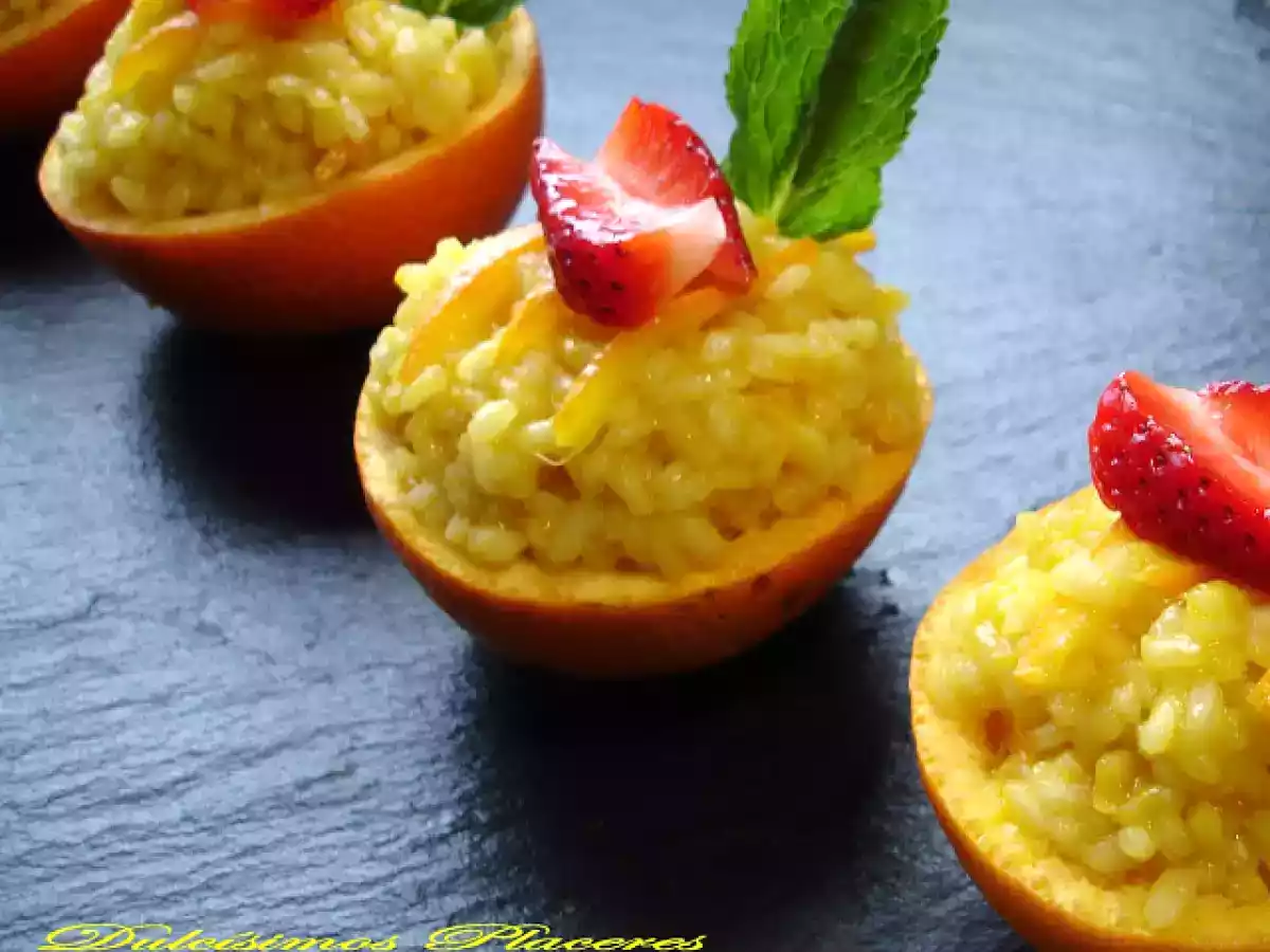 Arroz con naranja y azafrán
