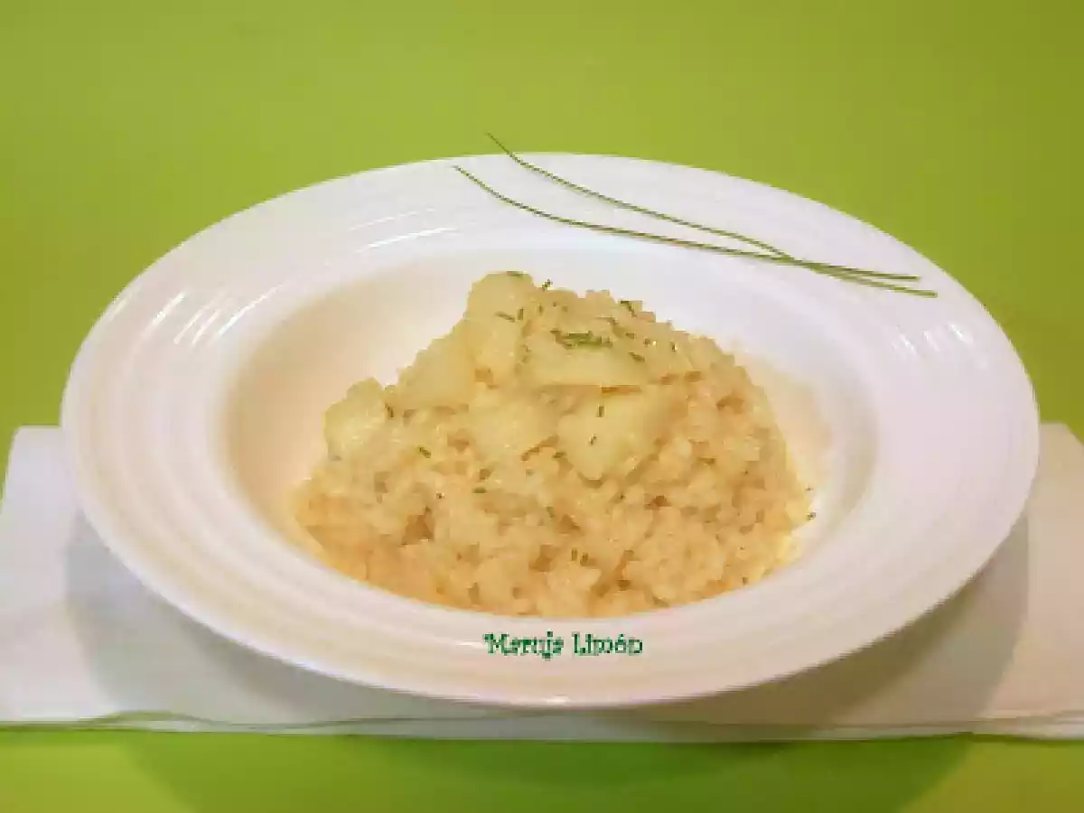 Arroz con peras y emmental