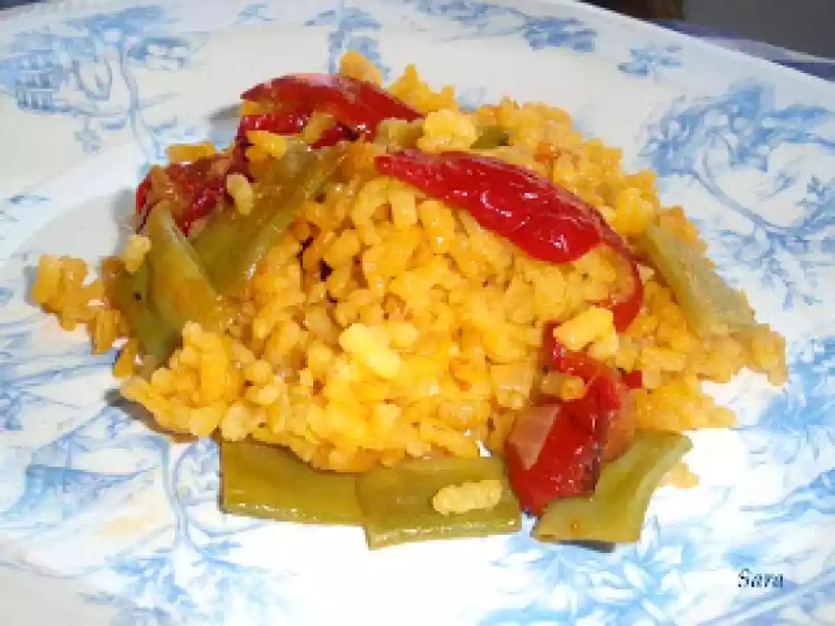 Arroz con pimientos asados