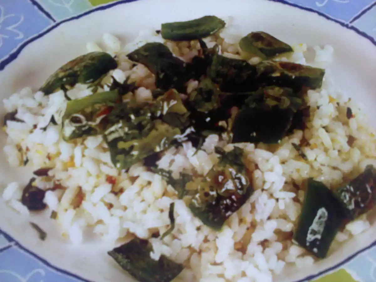 Arroz con pimientos verdes