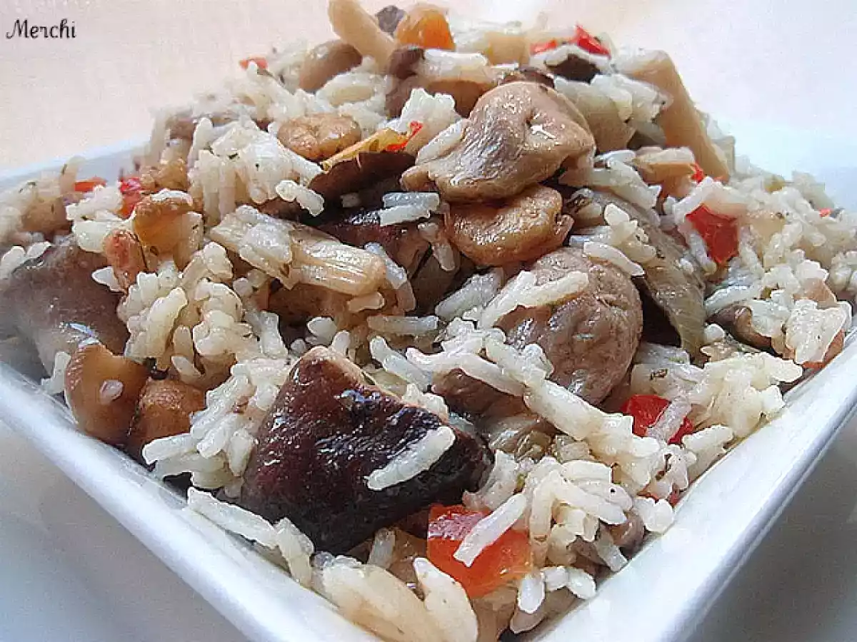 Arroz con setas al curry