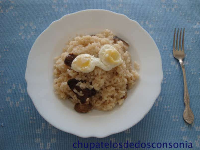 Arroz con setas de cardo y huevos de codorniz, foto 3