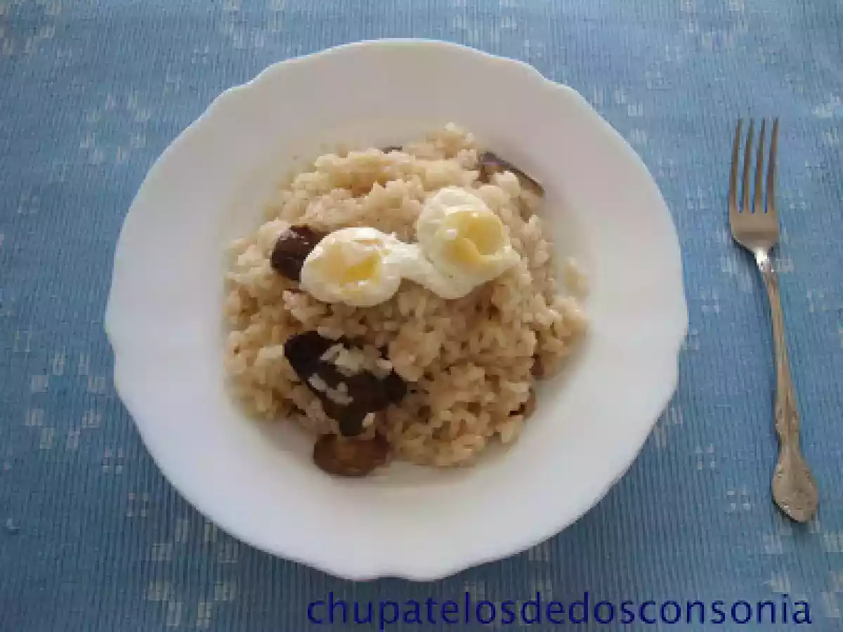 Arroz con setas de cardo y huevos de codorniz - foto 3
