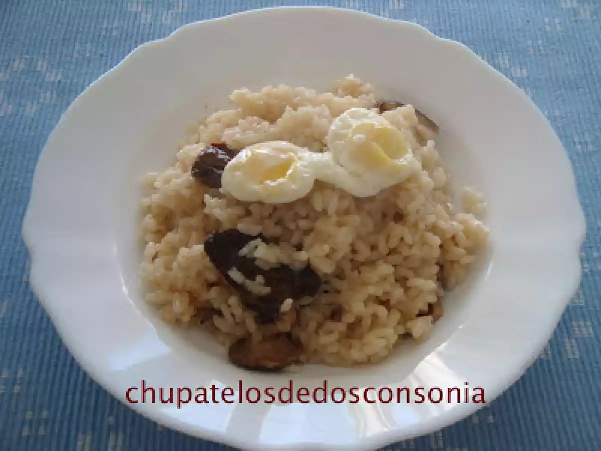 Arroz con setas de cardo y huevos de codorniz - foto 4