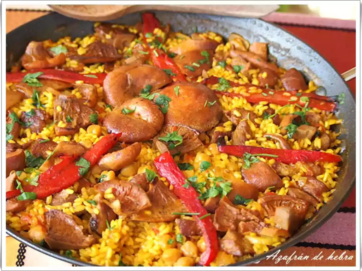 Arroz con setas y magro de cerdo