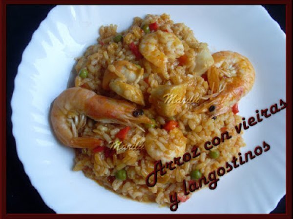 Receta de arroz con vieiras y langostinos Receta de arroz con vieiras y langostinos