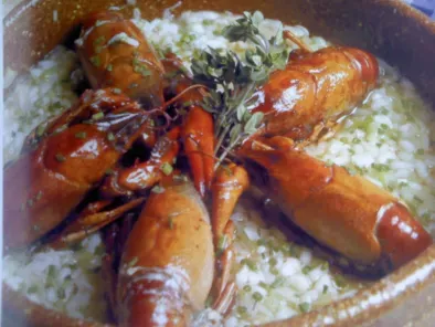 arroz cremoso con cangrejos de rio