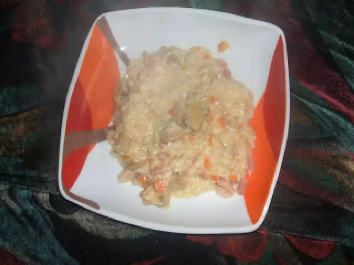 Arroz cremoso con champiñones