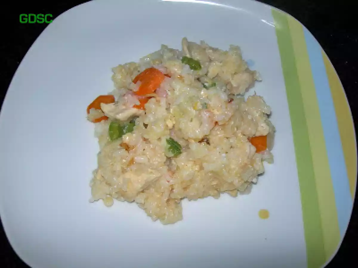ARROZ FRITO CON POLLO Y VERDURAS