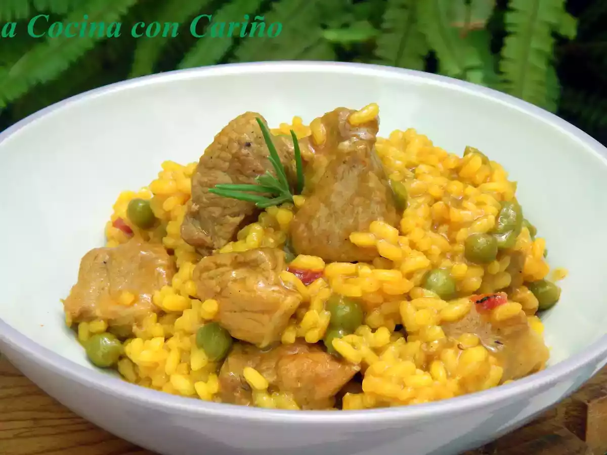 Arroz meloso con carne, como lo hacía mi madre