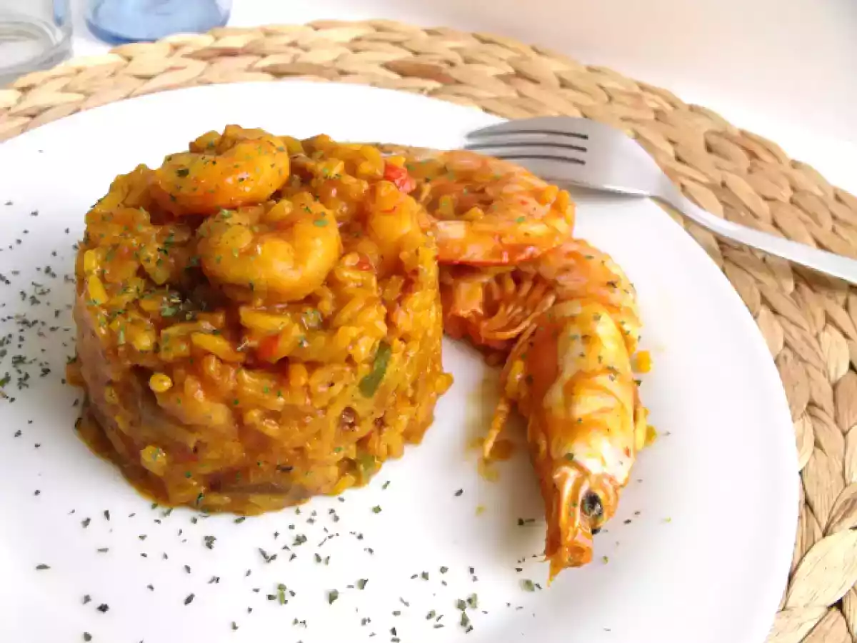 Arroz rápido con gambas
