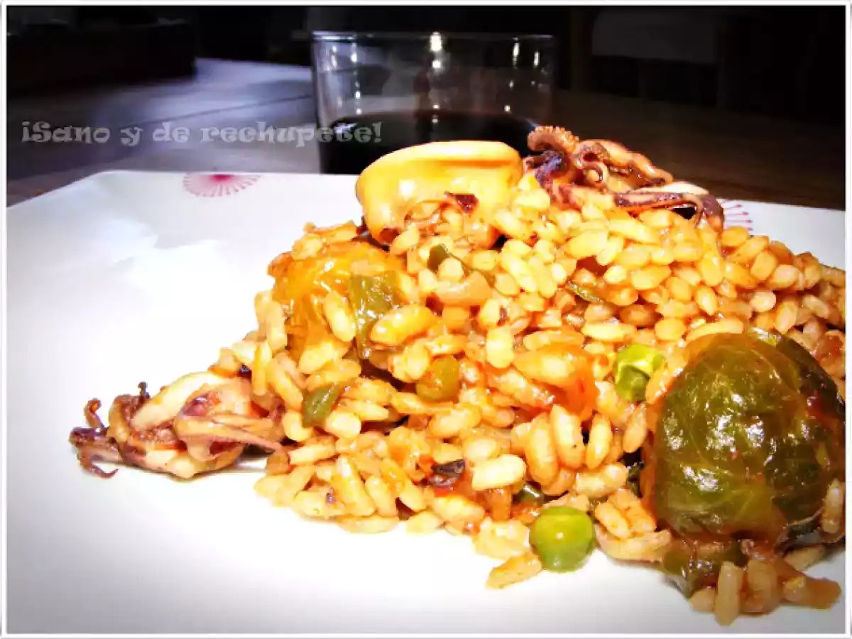 Arroz sabroso con calamares