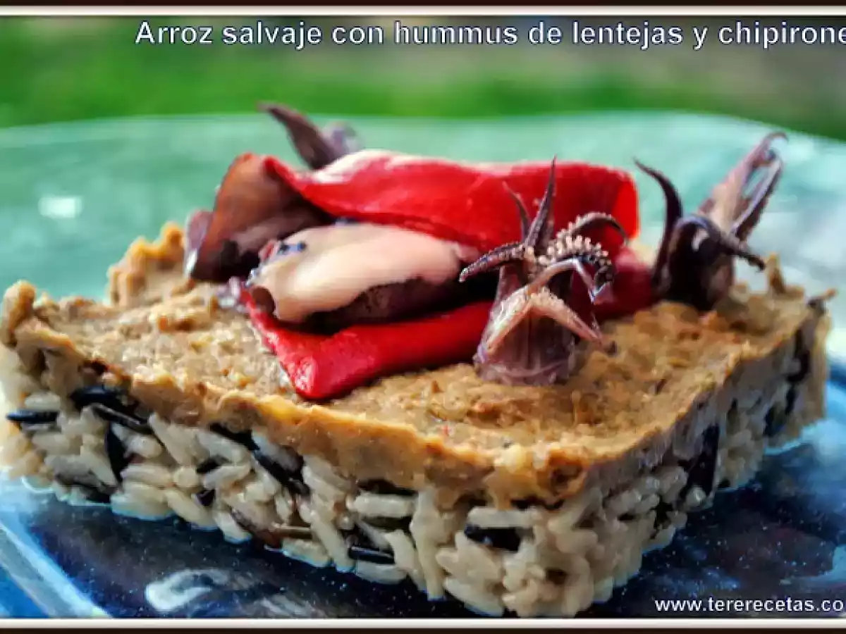 Arroz salvaje con hummus de lentejas y chipirones. - foto 2