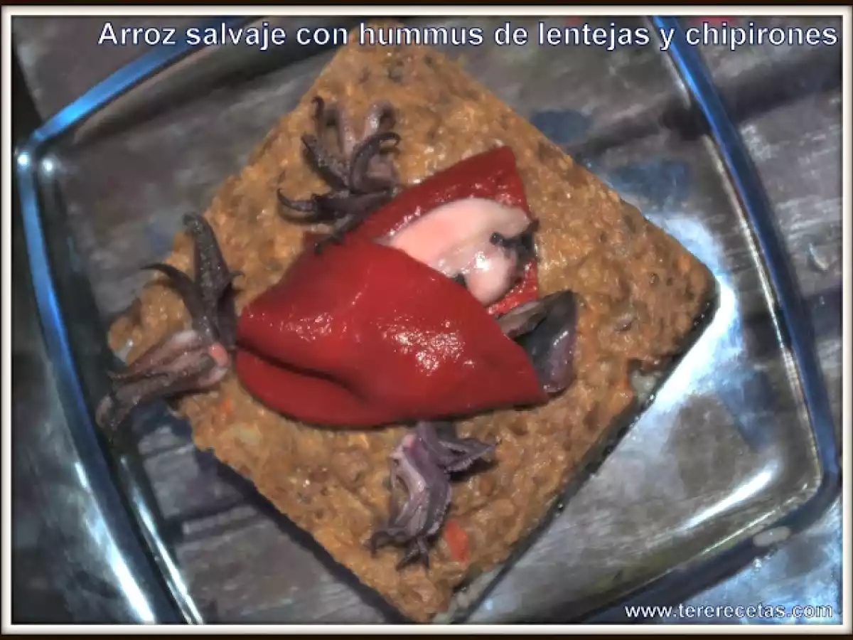 Arroz salvaje con hummus de lentejas y chipirones. - foto 4