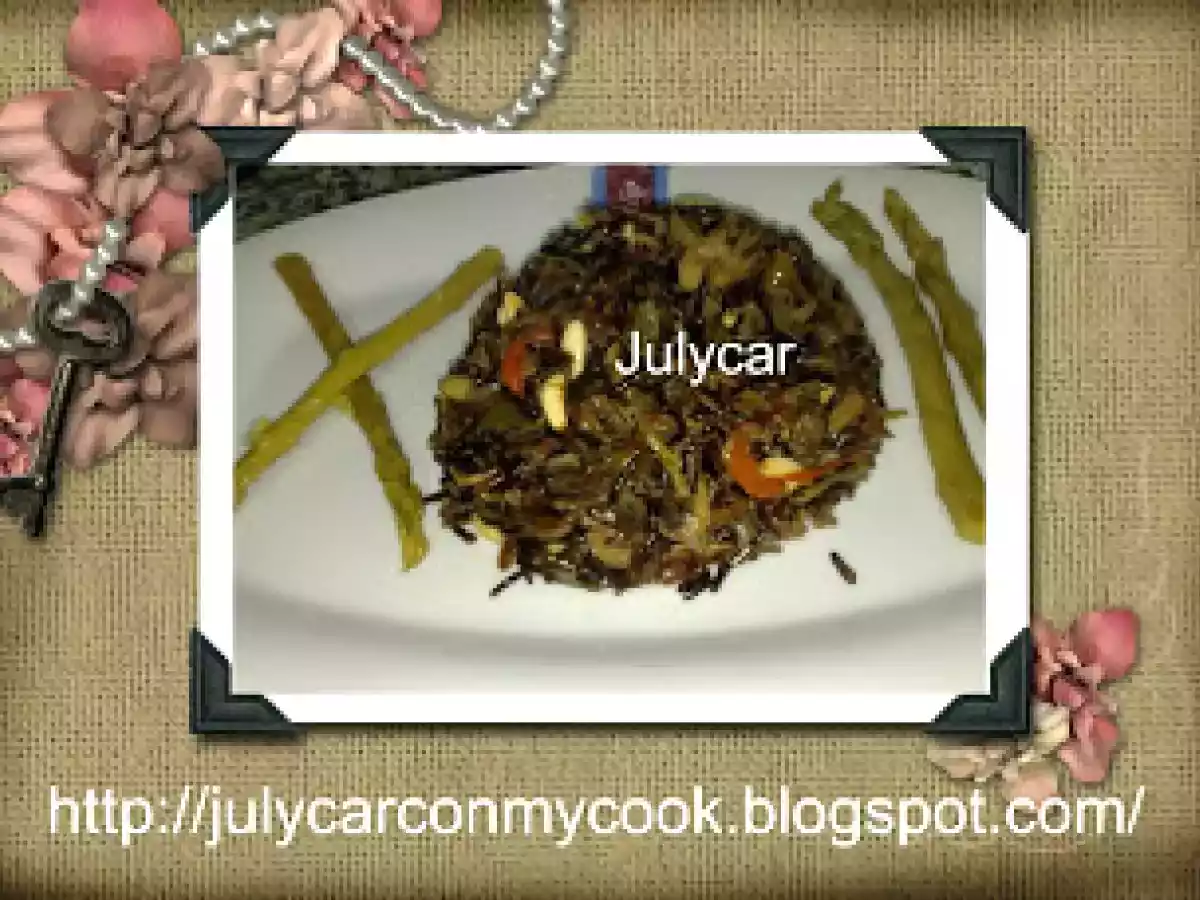 Arroz salvaje con verduras y piñones