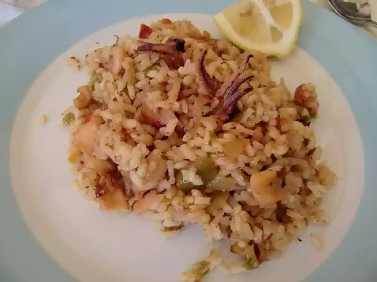 Arroz seco con calamares