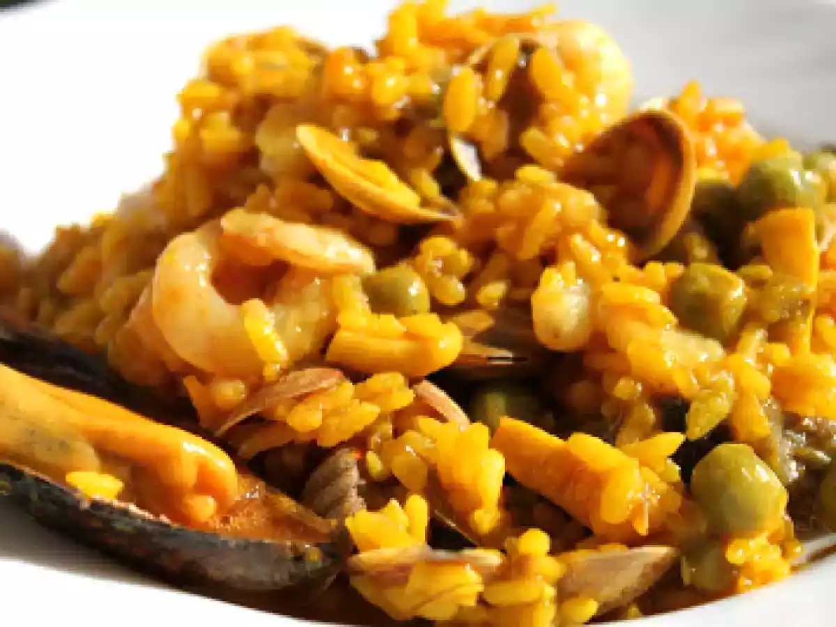 Arroz sin paella de mariscos