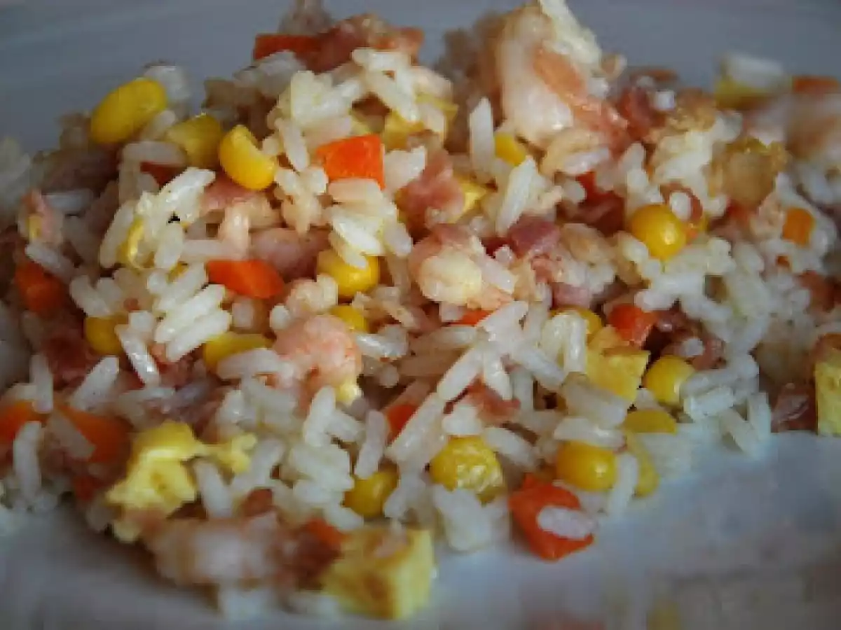 Arroz tres delicias casero