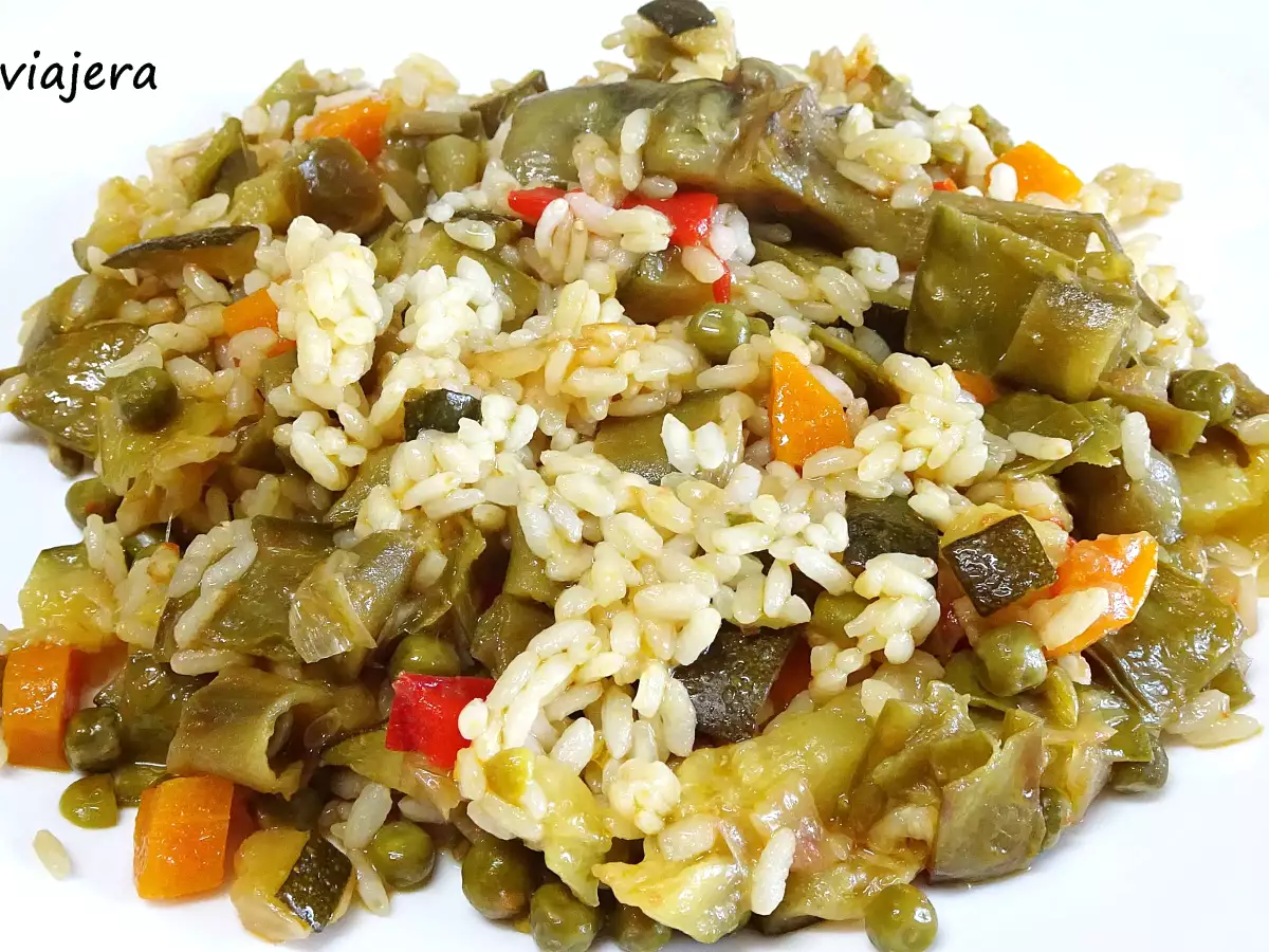Arroz vegetariano en olla exprés