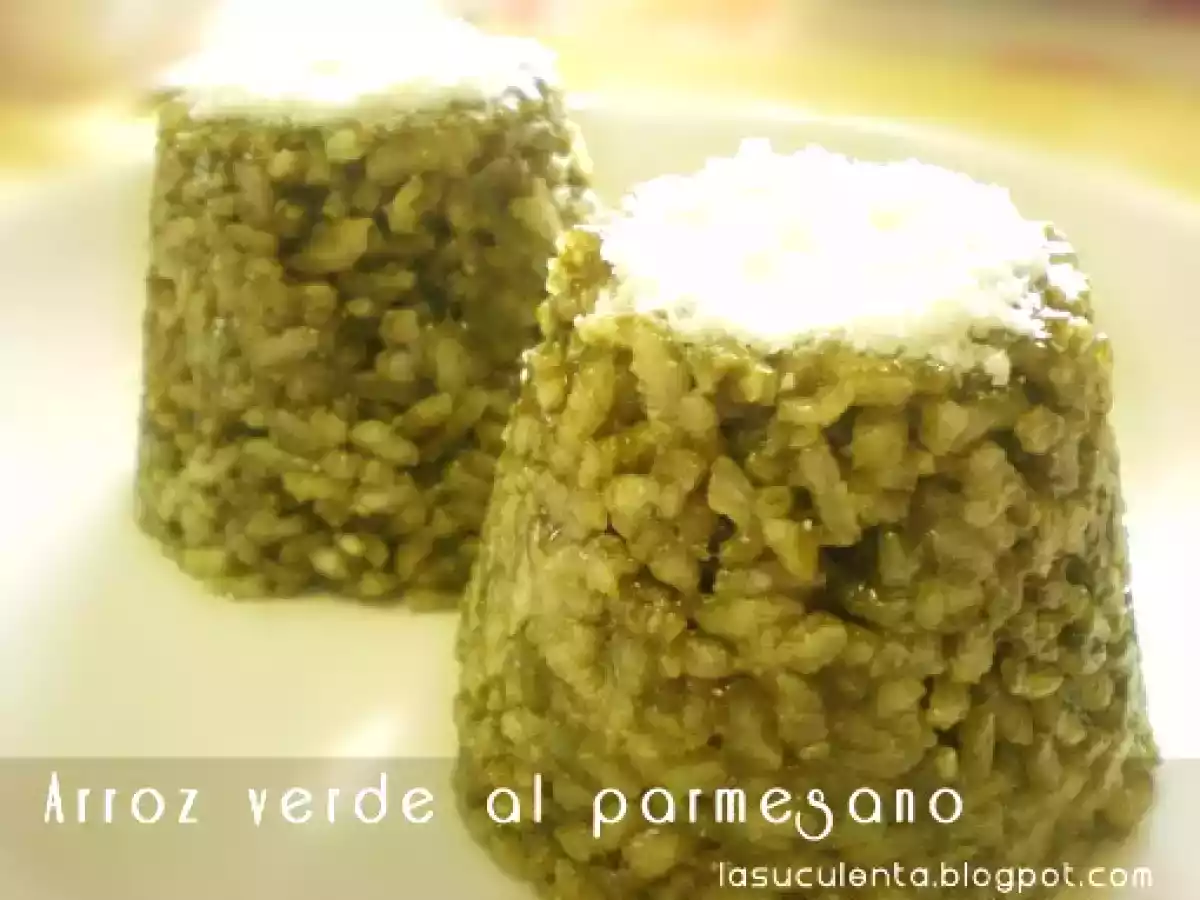 Arroz verde al queso parmesano