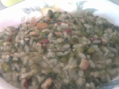 Arroz verde con espinacas jamón y avellanas, foto 3