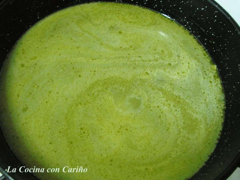 Arroz verde cremoso o rissotto verde con espinacas y guisantes, foto 4