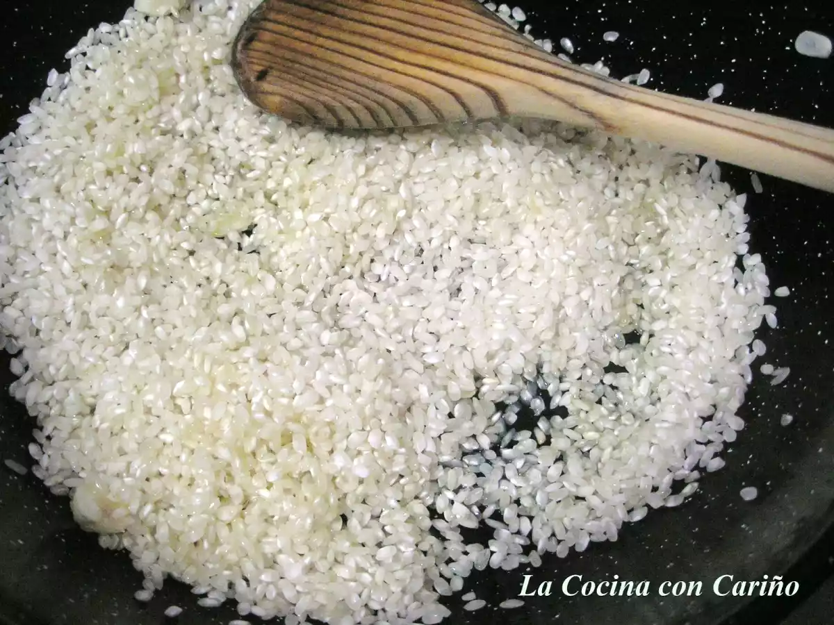 Arroz verde cremoso o rissotto verde con espinacas y guisantes - foto 6