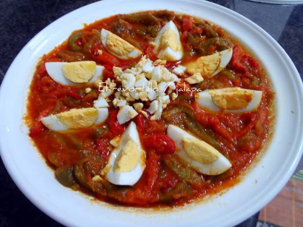 Asadillo manchego de pimientos y huevo